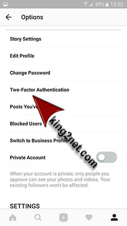 two-step verification for Instagram